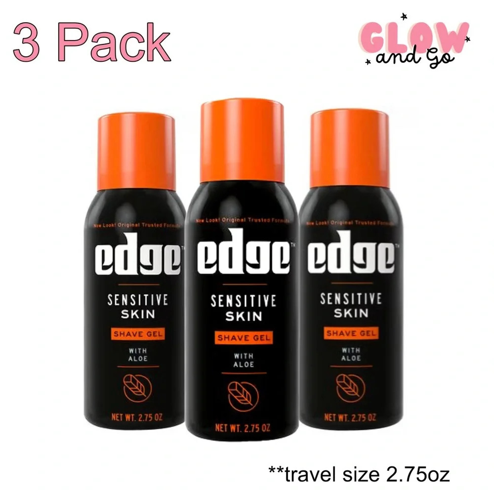 3 Pack - Edge Sensitive Skin Shave Gel with Aloe, 2.75 oz